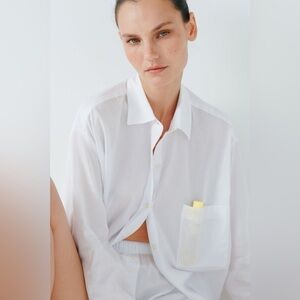 Leset x Dr Loretta Button Down SPF Oversized White Shirt One Size